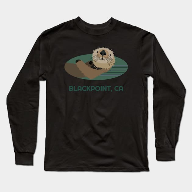 Cute Otter Blackpoint, California Coast Resident Fisherman Gift Long Sleeve T-Shirt by twizzler3b